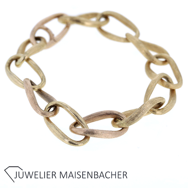 Ole Lynggaard Armband Love Medium satiniert in Gelb- und Roségold