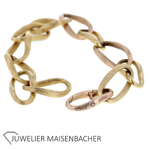 Ole Lynggaard Armband Love Medium satiniert in Gelb- und Roségold – Bild 2