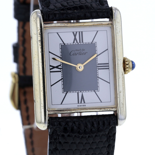 Cartier Tank Vermeil Silber 925/- Plaque 20M, Quarz