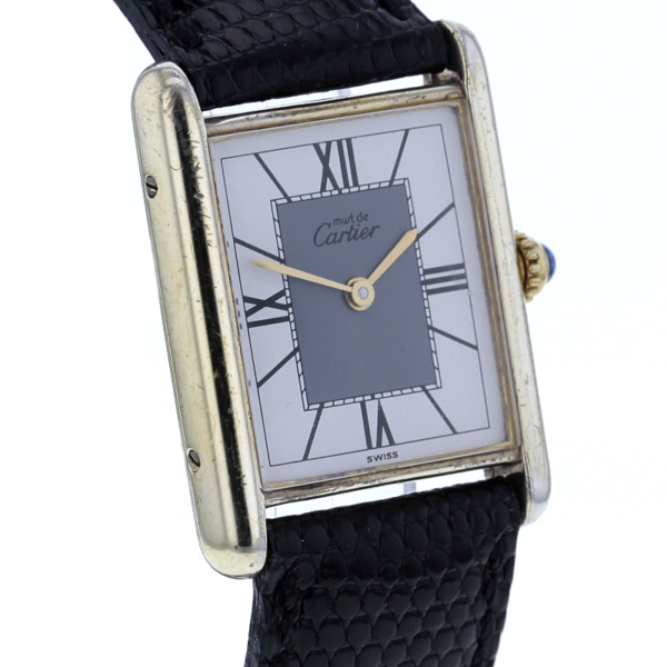 Cartier Tank Vermeil Silber 925/- Plaque 20M, Quarz – Bild 3