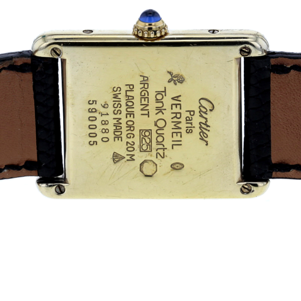 Cartier Tank Vermeil Silber 925/- Plaque 20M, Quarz – Bild 7