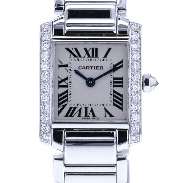 Cartier Tank Francaise Damen Weißgold 750/- mit 25 Diamanten