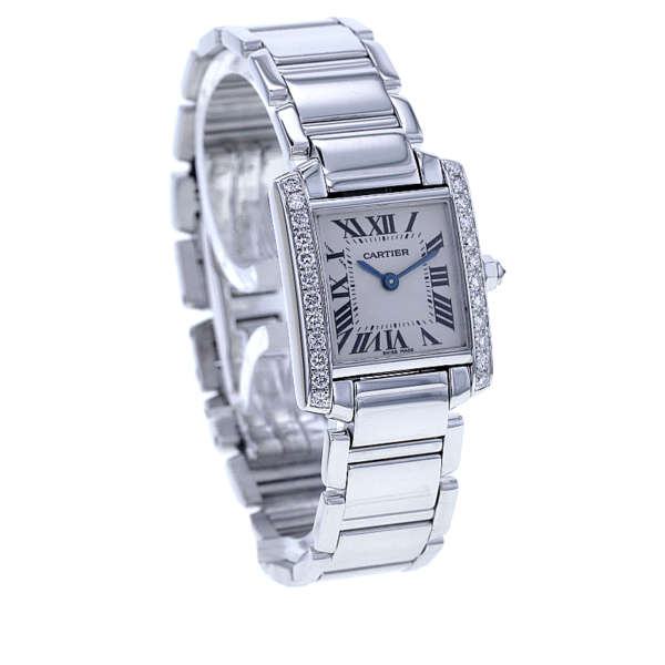 Cartier Tank Francaise Damen Weißgold 750/- mit 25 Diamanten – Bild 4