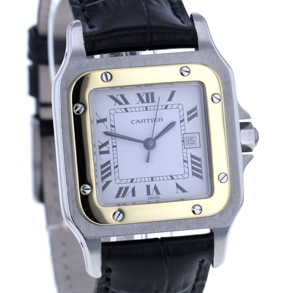 Cartier Santos Automatik Medium Size, Edelstahl/Gelbgold