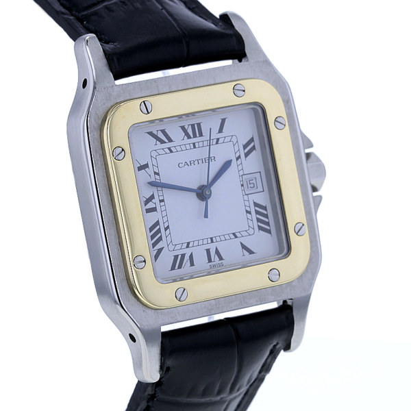 Cartier Santos Automatik Medium Size, Edelstahl/Gelbgold – Bild 3