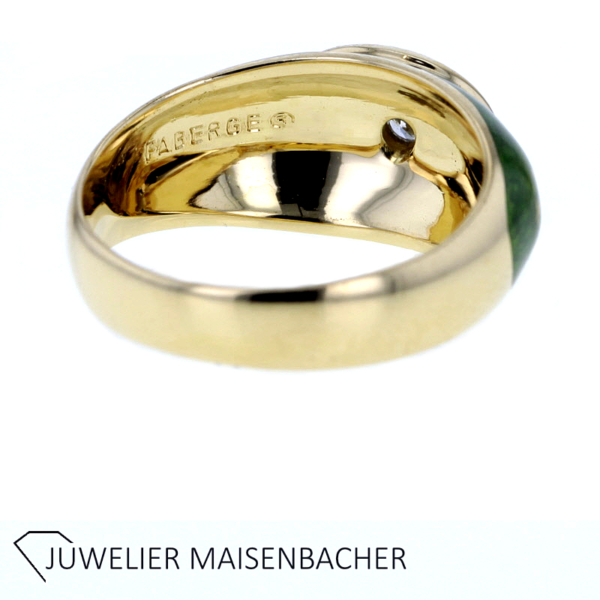 Faberge Ring mit grüner Emaille und Brillant limitiert auf 300 Stück Gold – Bild 5