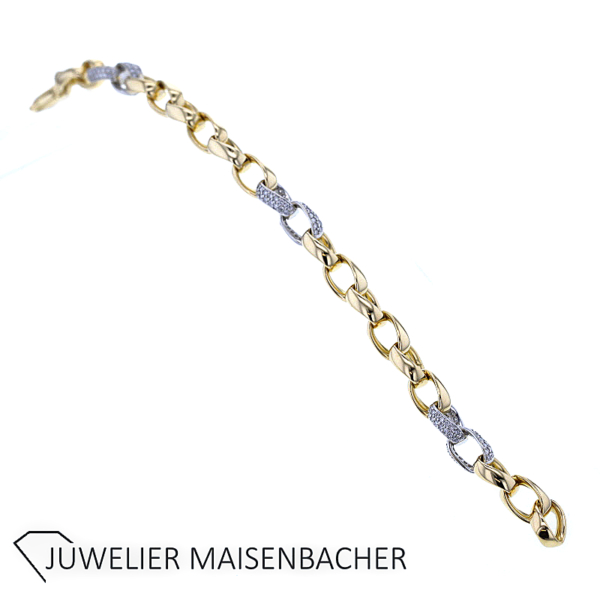 Zeitloses Fantasiemuster Armband mit 192 Brillanten in 750er Gold – Bild 3