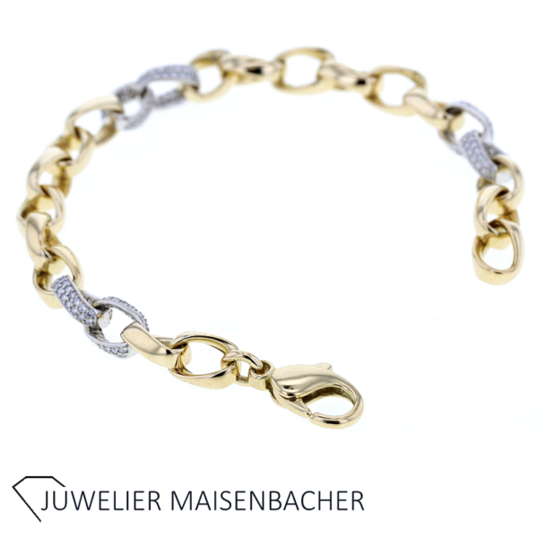 Zeitloses Fantasiemuster Armband mit 192 Brillanten in 750er Gold – Bild 5