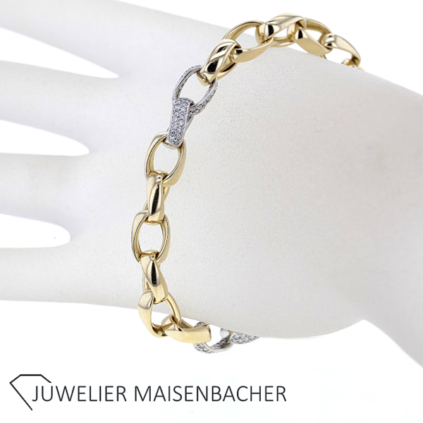 Zeitloses Fantasiemuster Armband mit 192 Brillanten in 750er Gold – Bild 2