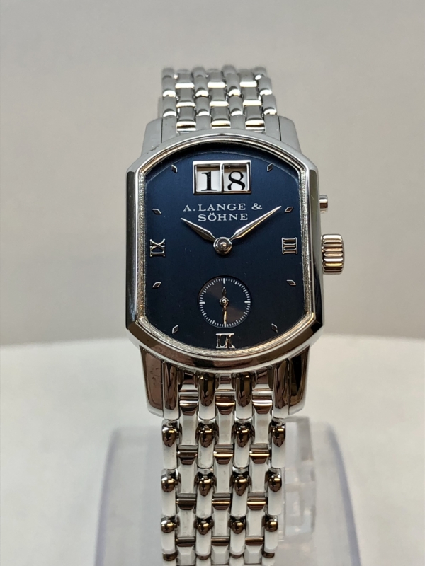 A. Lange & Söhne Arkade 153.027 Damen Weißgold 750/- blaues Blatt, Revision Lange