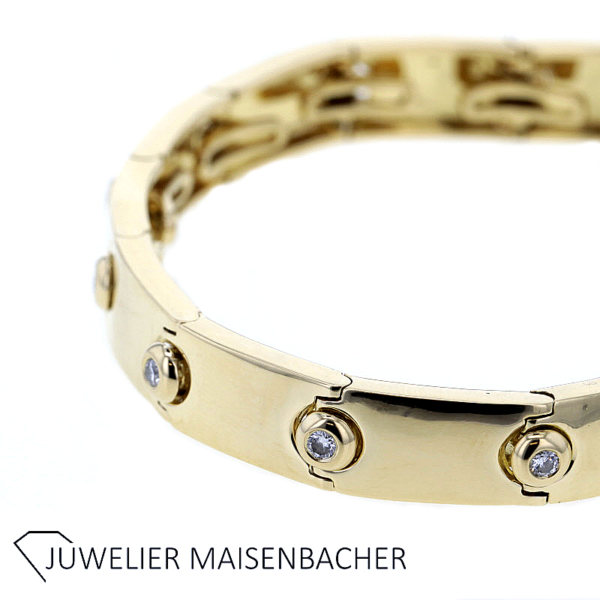 Massives zeitloses Armband mit Brillanten Gold – Bild 4