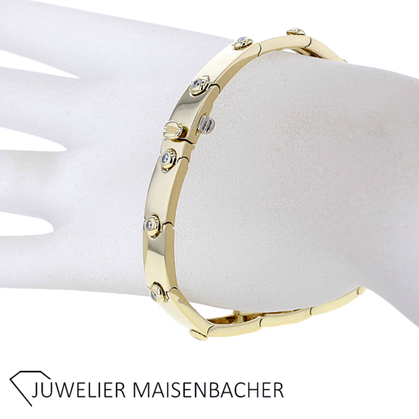 Massives zeitloses Armband mit Brillanten Gold – Bild 3