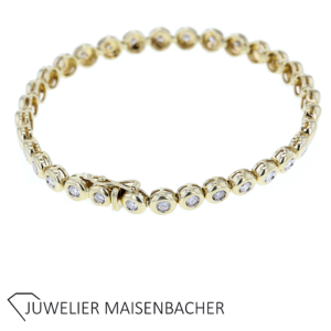 Brillantarmband Tennisband in 585er Gelbgold