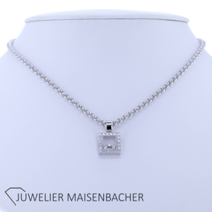 Chopard Happy Diamonds Square Collier mit 23 Brillanten in 750er Weißgold