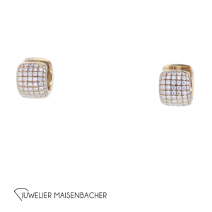 Scharniercreolen mit Brillanten in 750er Gelbgold