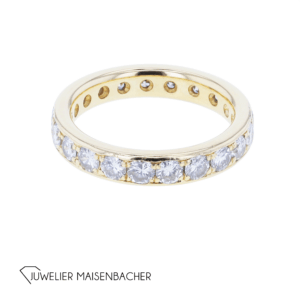 Memoryring mit Brillanten in 750er Gelbgold